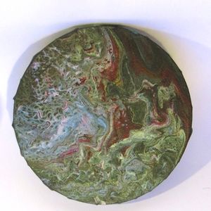 8" round canvas acrylic painting